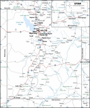 Laminated Map Large Detailed Roads And Highways Map Of Utah State Images